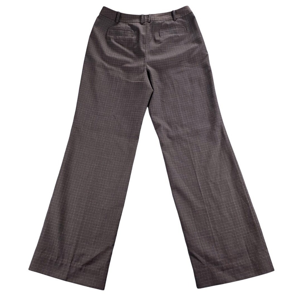 Ann Taylor LOFT Laura Pants Womens 8 Brown Excellent Wool Blend Windowpane Plaid - Picture 3 of 9